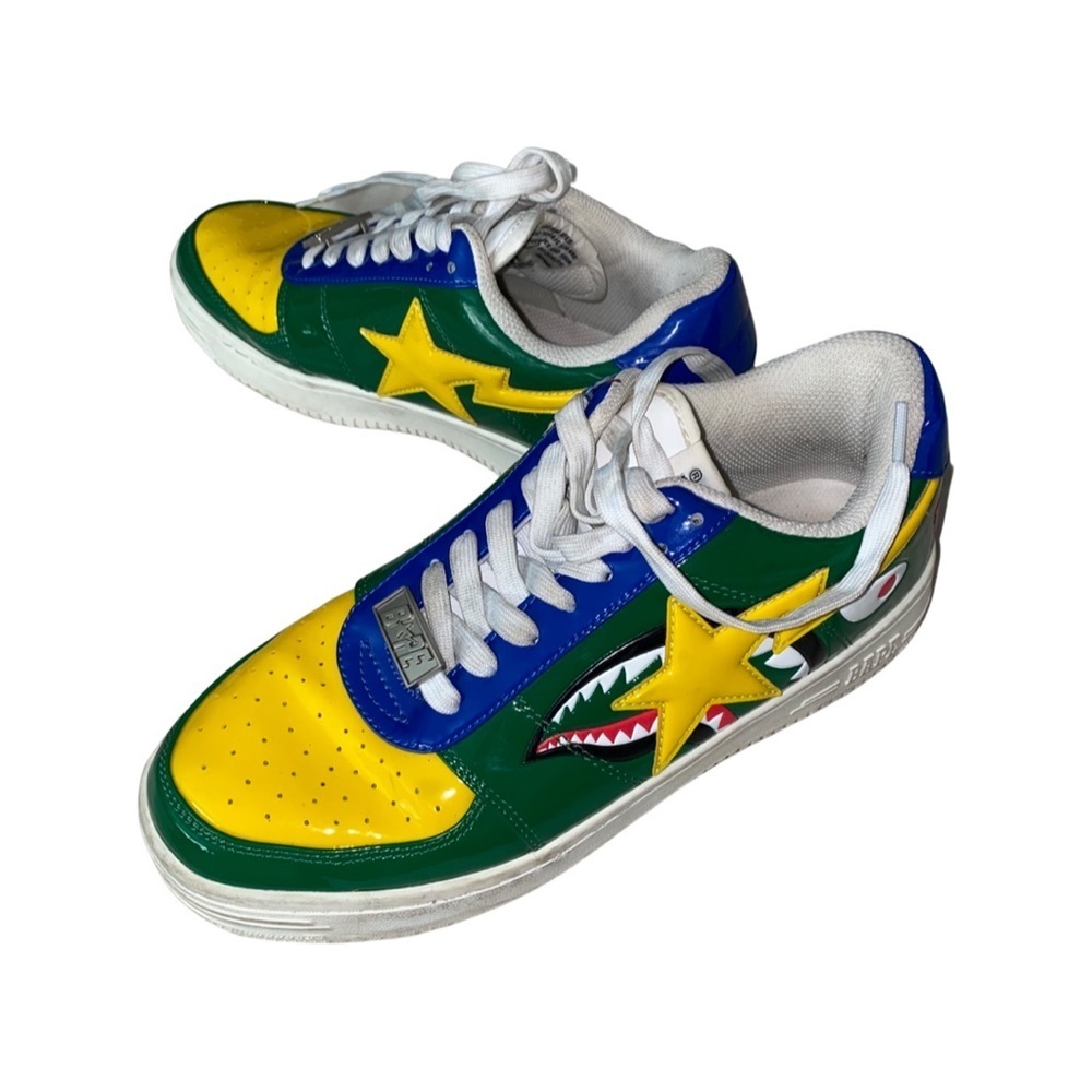 Rare A Bathing Ape Bape Sta Low
Color Block Shark Green